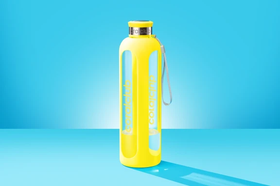 Szklana butelka Clear Water, Illuminating Yellow